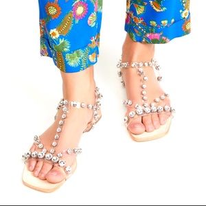 Jeffrey Campbell clear crystal sandals NEW in box